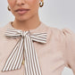 Able Satin Tie Neck Cardigan Sweater