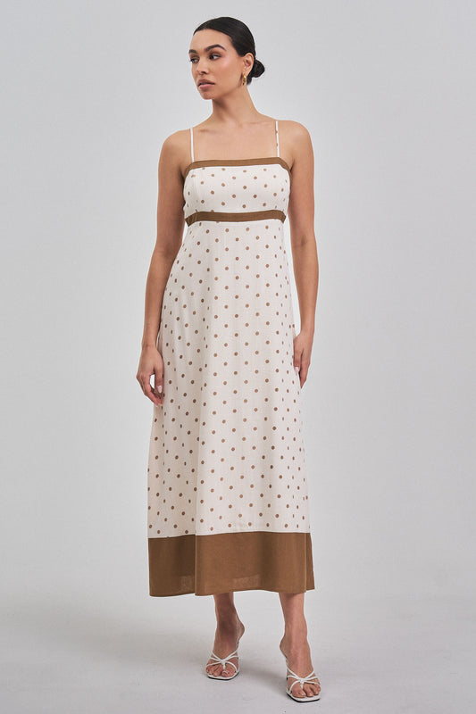 Cain Polka Dot Maxi Dress