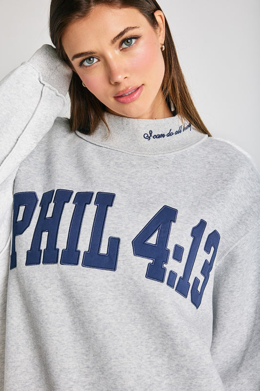 Phil 4:13 Mock-neck Sweatshirt