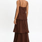 Chocolate Layered Flowy Maxi Dress