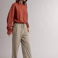 Fixed Striped Drawstring Knit Pants with Adjustable Drawstring
