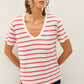 Humble Cotton Linen Blend Relaxed Fit Striped T-shirt