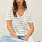 Humble Cotton Linen Blend Relaxed Fit Striped T-shirt