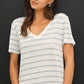 Humble Cotton Linen Blend Relaxed Fit Striped T-shirt