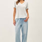 Humble Cotton Linen Blend Relaxed Fit Striped T-shirt