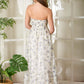 Charge Floral Strapless Corset Side Slit Midi Dress