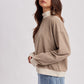 Professional Striped Mock Neck Knit Top