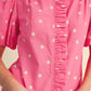 Chapter Polka Dot Ruffled Button Down Top