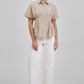 Single Polka Dot Pleated Top