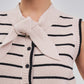 Bow Striped Knit Vest Sweater