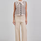 Bow Striped Knit Vest Sweater