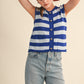 Framed Striped Knit Sweater Vest