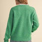 Mave Ruffle Scallop Lace Trim V Neck Sweater