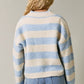 Simon High Neck Stripe Cardigan