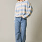 Simon High Neck Stripe Cardigan