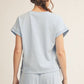 American Flag Top Patched Washed Casual Top