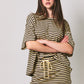 Evelynn Tee Short Sleeve Round Neck Oversized Stripe T-Shirt