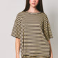 Evelynn Tee Short Sleeve Round Neck Oversized Stripe T-Shirt