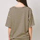 Evelynn Tee Short Sleeve Round Neck Oversized Stripe T-Shirt