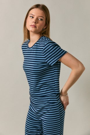 Clayton Tee Short Sleeve Round Neck Striped Baby Tee