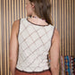 Johnny Contrast Stitch Crochet Knit Front Tie Vest