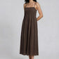 FashionPintuck Detail Spaghetti Strap Midi Sundress