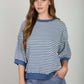 Hannah Textured Stripe Drop Shoulder Knit Top