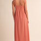 Voice Pintuck Detailed Strappy Maxi Dress/ Fully Lined
