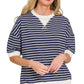 Comedy Striped Rib Banded Pullover