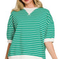 Comedy Striped Rib Banded Pullover