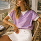 Comedy Striped Rib Banded Pullover