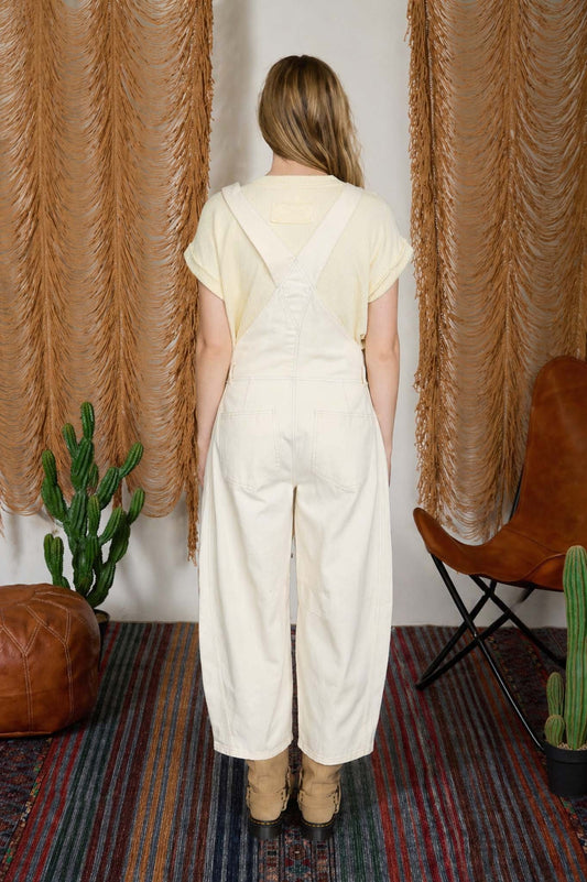 Relax Wide Leg Cropped Overalls