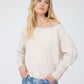 Shannon Contrast Trim Off Shoulder Long Sleeve Sweater