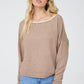 Shannon Contrast Trim Off Shoulder Long Sleeve Sweater