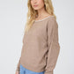 Shannon Contrast Trim Off Shoulder Long Sleeve Sweater