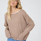 Shannon Contrast Trim Off Shoulder Long Sleeve Sweater