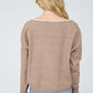 Shannon Contrast Trim Off Shoulder Long Sleeve Sweater