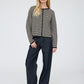 Fully Stripe Raw Edge Button Down Long Sleeve Cardigan