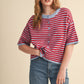 Lyndsey Striped Short Sleeve Sweater Cardigan