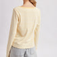 Default Stripe Henley Long Sleeve Top