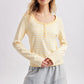 Default Stripe Henley Long Sleeve Top