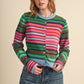 Blast Mutli-color Striped Sweater Cardigan