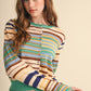 Blast Mutli-color Striped Sweater Cardigan