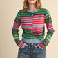 Blast Mutli-color Striped Sweater Cardigan