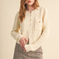 Patch Pocket Bobble Knit Sweater Cardigan