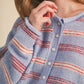 Nothing Striped Sweater Cardigan With Rolled Edges