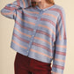 Nothing Striped Sweater Cardigan With Rolled Edges