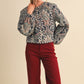 Paisley Quilted Jacket With Contrast Striped Binding
