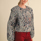 Paisley Quilted Jacket With Contrast Striped Binding