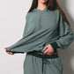 Quince Hoodie Striped Soft Knit Oversized Pullover Hoodie